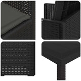 Set da Pranzo per Giardino con cuscino 9 pcs Antracite PP