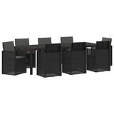 Set da Pranzo per Giardino con cuscino 9 pcs Antracite PP