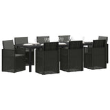 Set da Pranzo per Giardino con cuscino 9 pcs Antracite PP