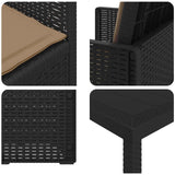 Set da Pranzo per Giardino 9 pcs Antracite e Tortora PP