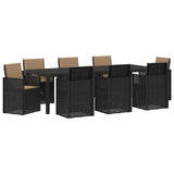 Set da Pranzo per Giardino 9 pcs Antracite e Tortora PP