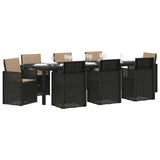 Set da Pranzo per Giardino 9 pcs Antracite e Tortora PP