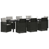 Set da Pranzo per Giardino 9 pcs Antracite e Grigio chiaro PP
