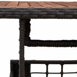 Tavolo da Giardino Nero e naturale 100 x 55 x 37 cm