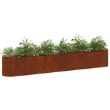 Letto rialzato da giardino Acciaio Corten 280 x 40 x 40 cm