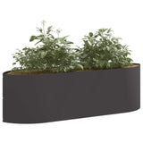 Letto rialzato da giardino Nero 140 x 40 x 40 cm Acciaio