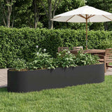Letto rialzato da giardino Nero 220 x 40 x 40 cm Acciaio