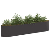 Letto rialzato da giardino Nero 220 x 40 x 40 cm Acciaio