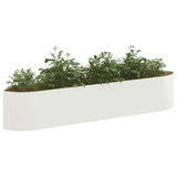 Letto rialzato da giardino Bianco 220 x 40 x 40 cm Acciaio