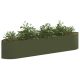 Letto rialzato da giardino Verde Oliva 220 x 40 x 40 cm Acciaio