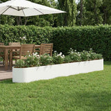Letto rialzato da giardino Bianco 380 x 40 x 40 cm Acciaio