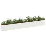 Letto rialzato da giardino Bianco 380 x 40 x 40 cm Acciaio