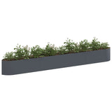 Letto rialzato da giardino Antracite 380 x 40 x 40 cm Acciaio