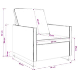 Divano Singolo Grigio Scuro 70 x 81 x 82 cm
