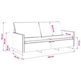Divano a 3 posti Grigio Scuro 190 x 81 x 82 cm