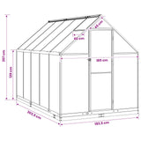 Serra da Giardino con porta Antracite 183,5 x 303,5 x 207 cm