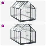 Serra da Giardino con porta Antracite 183,5 x 363,5 x 207 cm
