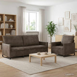 Set di divani 2 pcs Grigio Scuro Tessuto scamosciato sintetico
