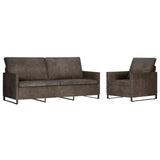 Set di divani 2 pcs Grigio Scuro Tessuto scamosciato sintetico