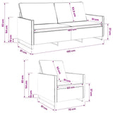 Set di divani 2 pcs Grigio Scuro Tessuto scamosciato sintetico