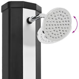 Doccia solare con testa doccia e rubinetto 40 l Nero e Argento