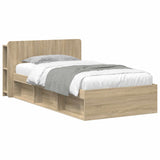 Telaio del letto con storage Rovere Sonoma 80 x 200 cm