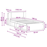 Telaio del letto con storage Rovere Artigianale 90 x 190 cm