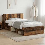 Telaio del letto con storage Legno antico 100 x 200 cm