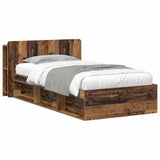 Telaio del letto con storage Legno antico 100 x 200 cm