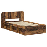 Telaio del letto con storage Legno antico 100 x 200 cm