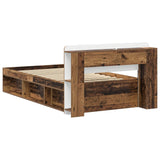 Telaio del letto con storage Legno antico 100 x 200 cm
