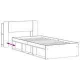 Telaio del letto con storage Legno antico 100 x 200 cm