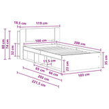 Telaio del letto con storage Legno antico 100 x 200 cm