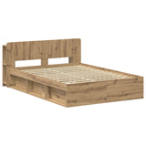 Telaio del letto con storage Rovere Artigianale 140 x 190 cm