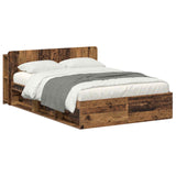 Telaio del letto con storage Legno antico 150 x 200 cm