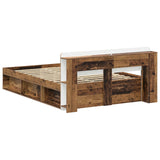 Telaio del letto con storage Legno antico 150 x 200 cm