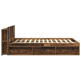 Telaio del letto con storage Legno antico 150 x 200 cm