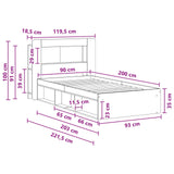 Telaio del letto con storage Rovere Fumo 90 x 200 cm