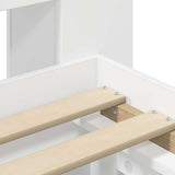 Telaio del letto con storage con testiera Bianco 140 x 200 cm