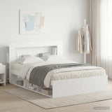 Telaio del letto con storage con testiera Bianco 140 x 200 cm
