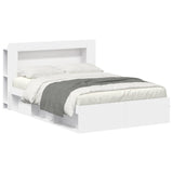 Telaio del letto con storage con testiera Bianco 140 x 200 cm