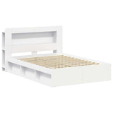 Telaio del letto con storage con testiera Bianco 140 x 200 cm