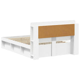 Telaio del letto con storage con testiera Bianco 140 x 200 cm