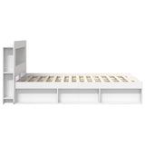 Telaio del letto con storage con testiera Bianco 140 x 200 cm