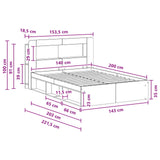 Telaio del letto con storage con testiera Bianco 140 x 200 cm