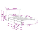 Telaio del letto con storage Rovere Fumo 90 x 200 cm