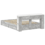 Telaio del letto con storage Grigio Cemento 150 x 200 cm