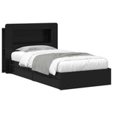 Telaio del letto con storage con cassetto Nero 90 x 190 cm