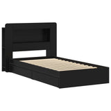 Telaio del letto con storage con cassetto Nero 90 x 190 cm