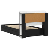 Telaio del letto con storage con cassetto Nero 90 x 190 cm